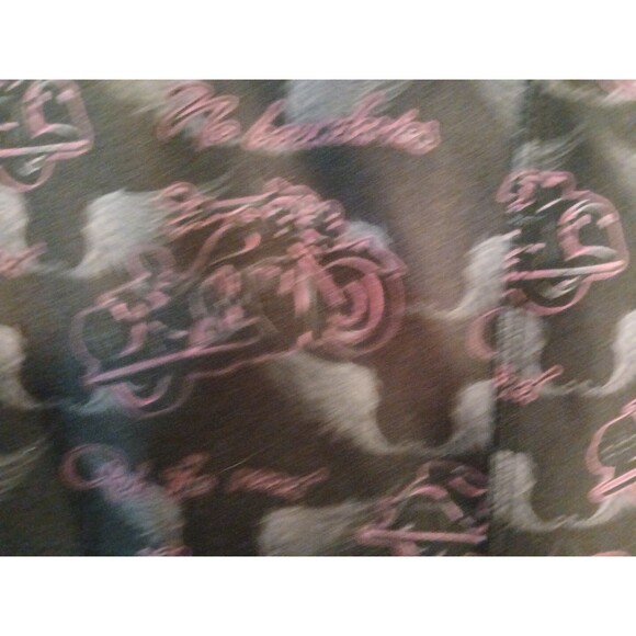 Gemini Design Apparel Leggings Black/Gray Wing With Pink Motorcycles One Size - Picture 8 of 16